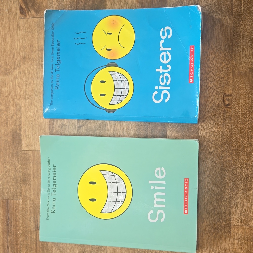 2 Scholastic  Graphic Novel Books Smile and Sisters by Raina Telgemeir